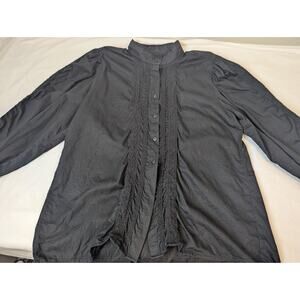Frontier Classics Button Down Women’s Black Victorian Blouse Shirt Lace Size 2XL